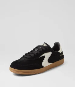 Women SKECHERS Sneakers-Hotshot Black Natural Microsuede Sneakers