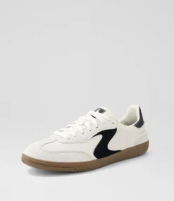 Women SKECHERS Sneakers-Hotshot Natural Black Microsuede Sneakers
