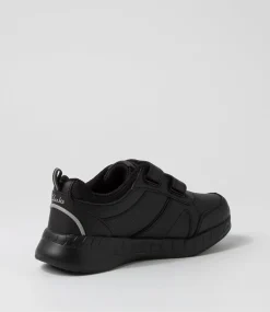 CLARKS Sport School Shoes|Junior School Shoes-Hustle Jnr Adj E Black Sneakers