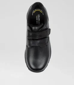 COLORADO Junior School Shoes-HYBRID JNR E VEL BLACK