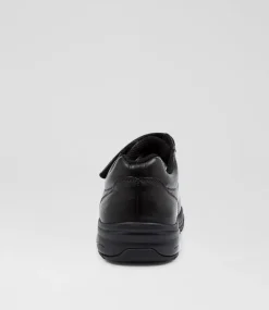 COLORADO Junior School Shoes-HYBRID JNR E VEL BLACK