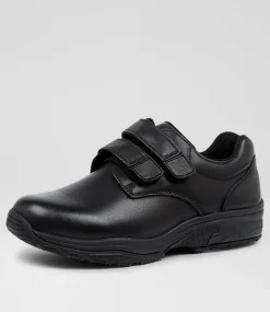 COLORADO Junior School Shoes-HYBRID JNR E VEL BLACK