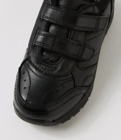 COLORADO Sport School Shoes|Junior School Shoes-Hype Jnr Adj D Black Leather Sneakers