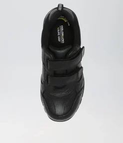 COLORADO Sport School Shoes|Junior School Shoes-Hype Jnr E Adj Black Leather Sneakers