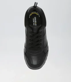 COLORADO Sport School Shoes|Junior School Shoes-Hype Jnr E Lace Black Leather Sneakers
