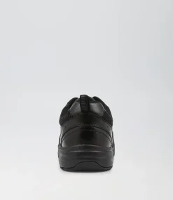 COLORADO Sport School Shoes|Junior School Shoes-Hype Jnr E Lace Black Leather Sneakers