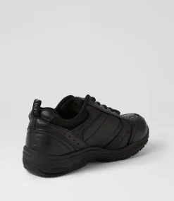 COLORADO Sport School Shoes|Junior School Shoes-Hype Jnr Lace D Black Leather Sneakers