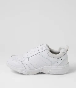 COLORADO Sport School Shoes|Junior School Shoes-Hype Jnr Lace E White Leather Sneakers