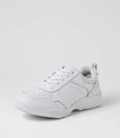 COLORADO Sport School Shoes|Junior School Shoes-Hype Jnr Lace E White Leather Sneakers