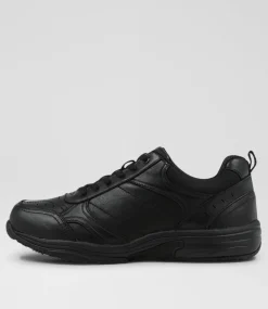 COLORADO Sport School Shoes|Senior School Shoes-Hype Snr E Lace Black Leather Sneakers