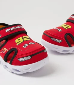 SKECHERS Sport School Shoes-Hypno Splash Pre Red Black Sneakers