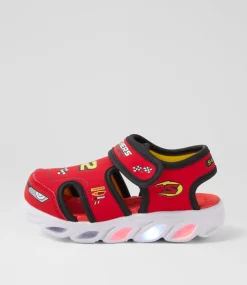 SKECHERS Sport School Shoes-Hypno Splash Pre Red Black Sneakers