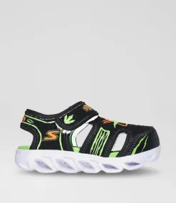 SKECHERS Sport School Shoes-Hypno Toddler Black Lime Sneakers