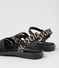 Women I LOVE BILLY Flats|Sandals-Ileena Black Multi Sandals