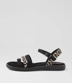 Women I LOVE BILLY Flats|Sandals-Ileena Black Multi Sandals