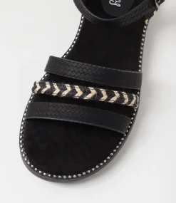 Women I LOVE BILLY Flats|Sandals-Ileena Black Multi Sandals