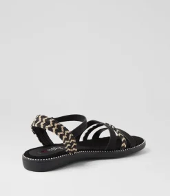 Women I LOVE BILLY Flats|Sandals-Ileena Black Multi Sandals