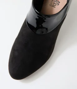 Women I LOVE BILLY Heels-Ilonda W Black Microsuede Heels