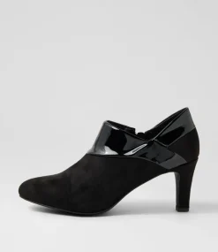 Women I LOVE BILLY Heels-Ilonda W Black Microsuede Heels