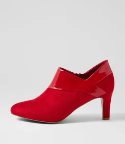 Women I LOVE BILLY Heels-Ilonda W Dark Red Microsuede Patent Pu Heels