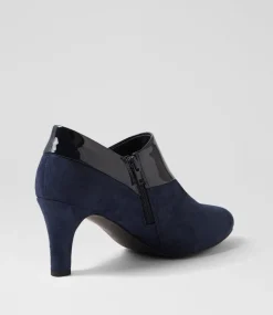 Women I LOVE BILLY Heels-Ilonda W Navy Microsuede Patent Pu Heels