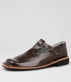 HARRISON Senior School Shoes-INDIANA SNR BROWN LEATHER