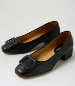 Women DIANA FERRARI Dress|Heels-Indiarna Black Leather Heels