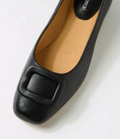 Women DIANA FERRARI Dress|Heels-Indiarna Black Leather Heels