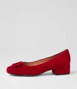 Women DIANA FERRARI Flats|Dress-Indiarna Red Suede Heels