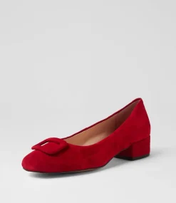Women DIANA FERRARI Flats|Dress-Indiarna Red Suede Heels
