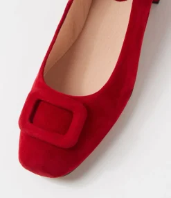 Women DIANA FERRARI Flats|Dress-Indiarna Red Suede Heels
