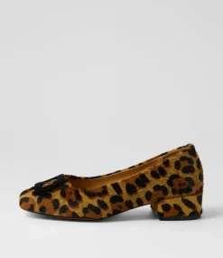 Women DIANA FERRARI Heels-Indiarna Tan Leopard Pony Heels