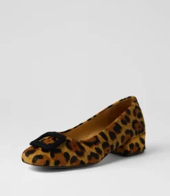 Women DIANA FERRARI Heels-Indiarna Tan Leopard Pony Heels