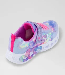 SKECHERS Sport School Shoes-Infinite Heart Light Lavender Multi Fabric Sneakers