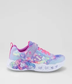 SKECHERS Sport School Shoes-Infinite Heart Light Lavender Multi Fabric Sneakers
