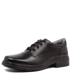 CLARKS Junior School Shoes-INFINITY JNR E BLK LTHR