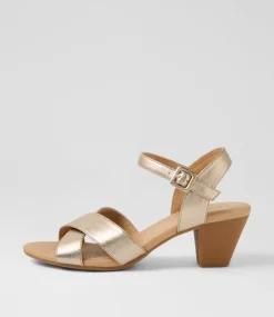 Women SUPERSOFT Comfort|Heels-Ingrids Champagne Leather Sandals