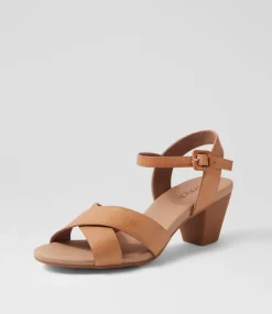 Women SUPERSOFT Comfort|Heels-Ingrids Dark Tan Leather Sandals