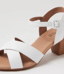 Women SUPERSOFT Comfort|Heels-Ingrids White Leather Sandals