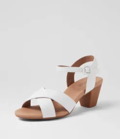 Women SUPERSOFT Comfort|Heels-Ingrids White Leather Sandals