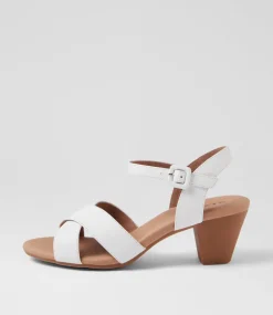 Women SUPERSOFT Comfort|Heels-Ingrids White Leather Sandals