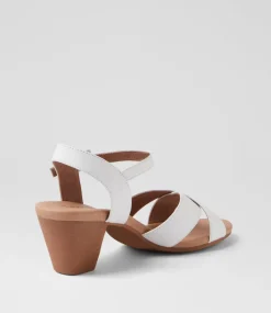 Women SUPERSOFT Comfort|Heels-Ingrids White Leather Sandals