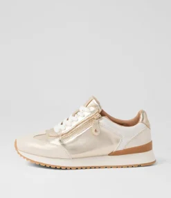 Women DIANA FERRARI Sneakers-Ingryd Gold Metallic Leather Sneakers