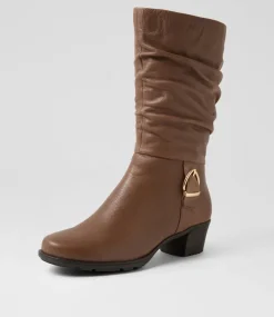 Women SUPERSOFT Boots|Comfort-Inis Coffee Leather Calf Boots