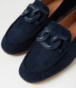 Women DIANA FERRARI Loafers|Flats-Ipitomy Navy Suede Loafers