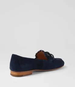 Women DIANA FERRARI Loafers|Flats-Ipitomy Navy Suede Loafers