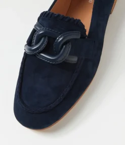 Women DIANA FERRARI Loafers|Flats-Ipitomy Navy Suede Loafers