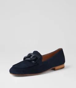 Women DIANA FERRARI Loafers|Flats-Ipitomy Navy Suede Loafers