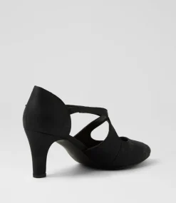 Women I LOVE BILLY Heels-Irenna W Black Shimmer Fabric Heels