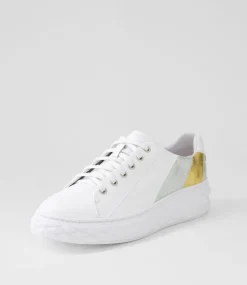 Women TOP END Sneakers-Irenna White Silver Multi Leather Sneakers